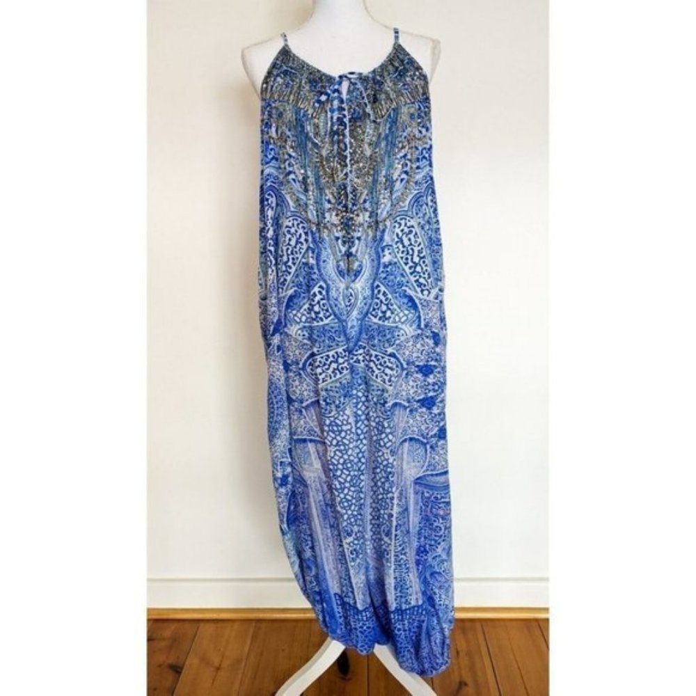 Camilla Blue Phosphor Balloon Jumpsuit Silk One-Sized
